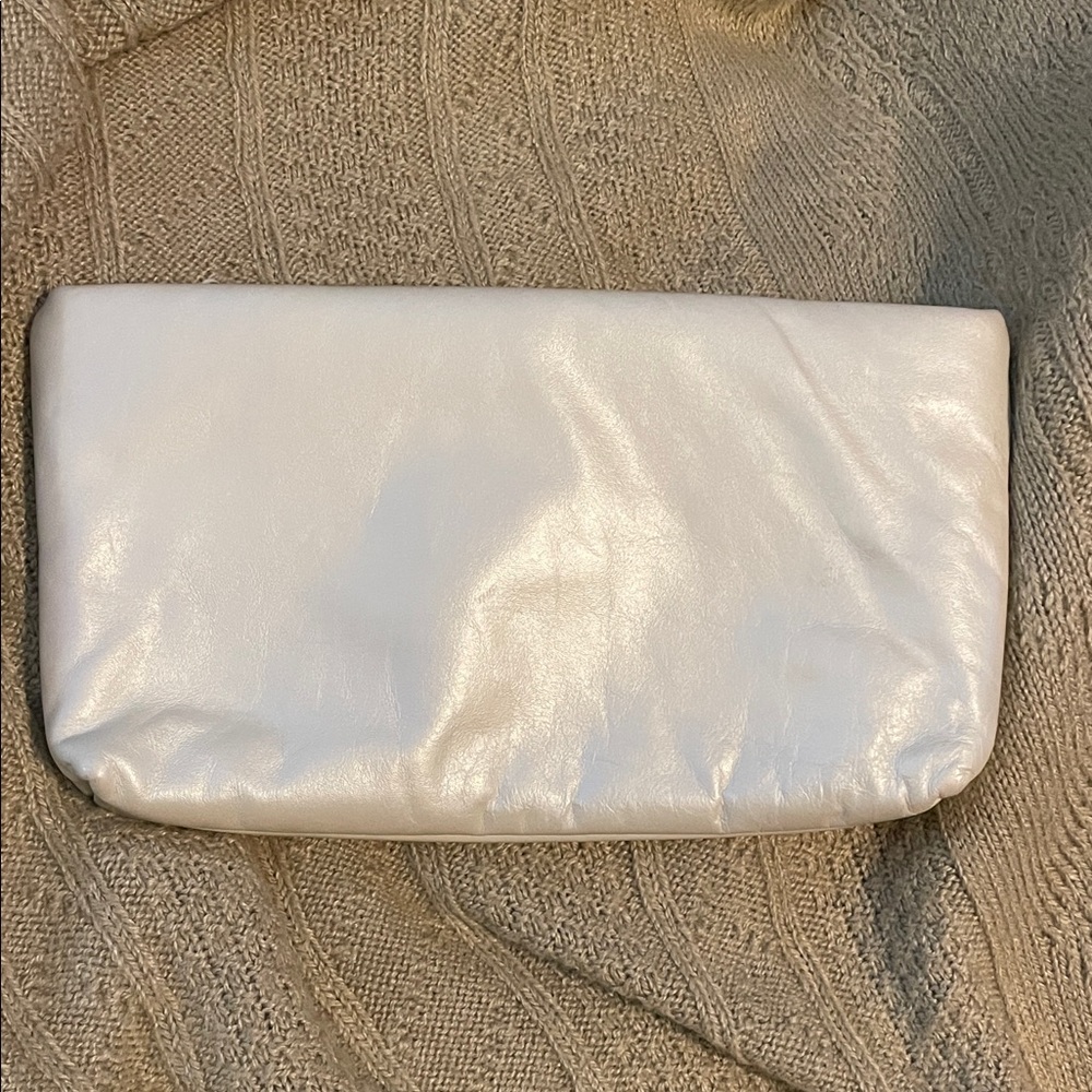 Vintage Etra Elegant Pearl White Leather Clutch Bag
